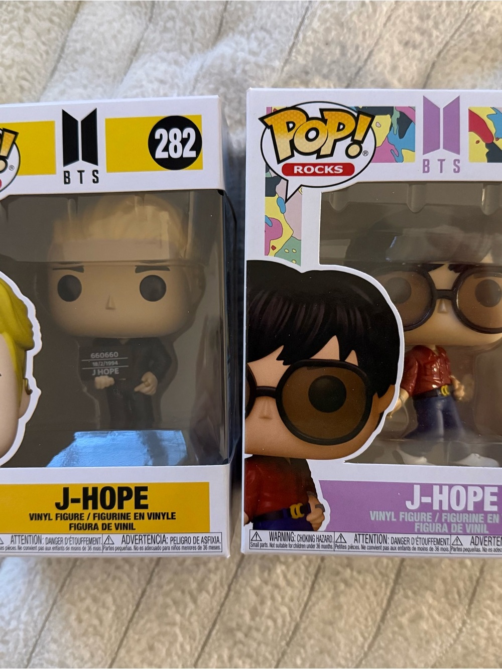 Funko Pop! BTS J-HOPE Vinyl Figures – Yellow, Purple, Black